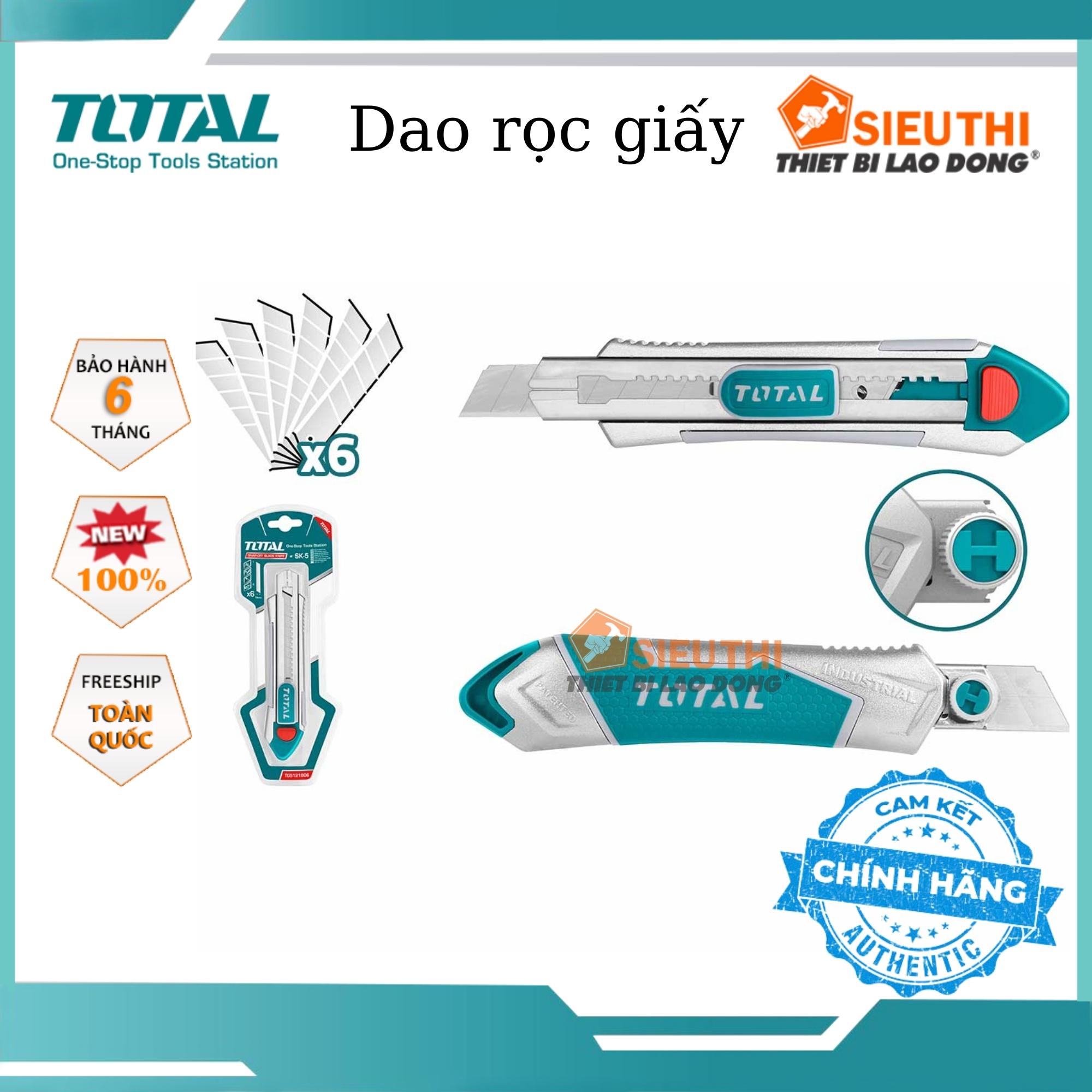 Dao rọc giấy tự thay lưỡi tặng kèm 6 lưỡi total tg5121806 pk4