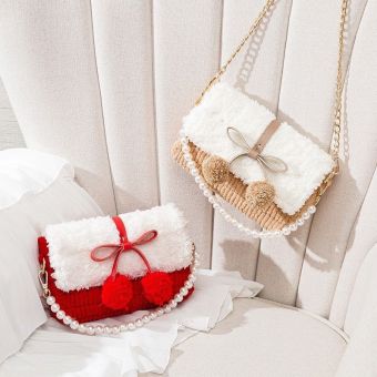Túi xách nữ Handmade Tự Đan Pom Pom -  Sét Phụ Kiện Đan Túi đeo chéo nữ  [Có video hướng dẫn]