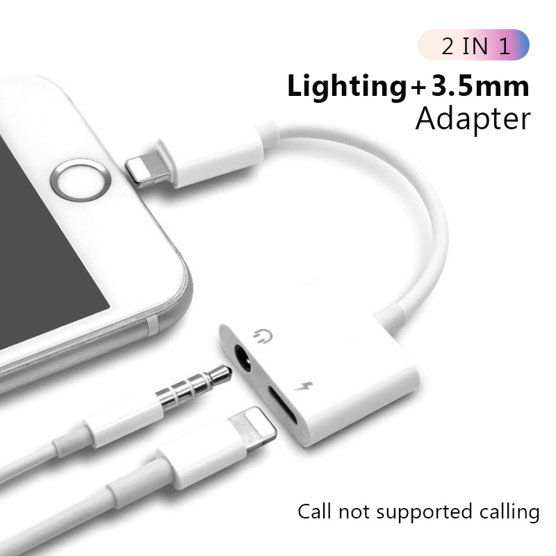 2 in 1 lightning to 3.5 mm headphone jack, 3.5mm audio adapter + charge, a splitter cable for iphone 14 13 12 11 pro max xr xs xsmax 7+ 8 plus