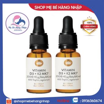 Vitamin K2 D3 Mk7 Sunday Natural 20ml của Đức k2d3mk7, k2d3