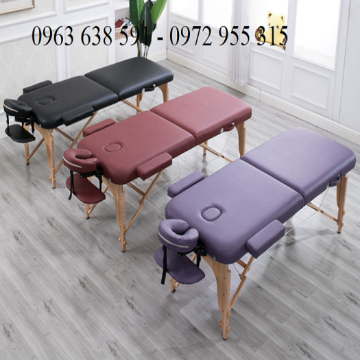 Giường Massage Gấp Gọn Chân Gỗ Cao Cấp - Giường Spa
