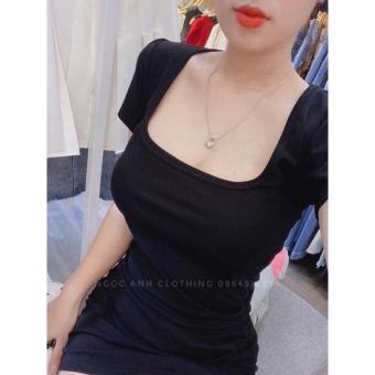 Đầm body cổ vuông tôn dáng dễ mặc chất mát mịn