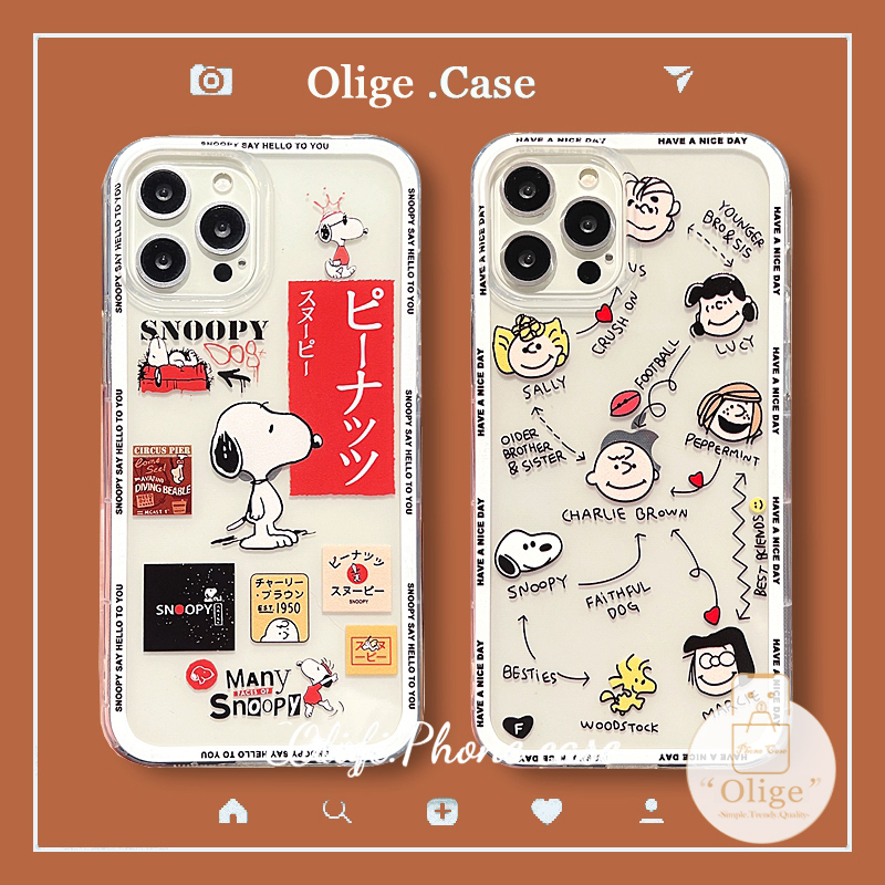 Olige Case For Xiaomi Mi 12 10 11 Lite 5G NE 11T 10T 9T Poco M4 M3 X3 GT F3  M2 X2 F2 Pro NFC 9 8 Trendy Cartoon Cute Charlie Snoopy