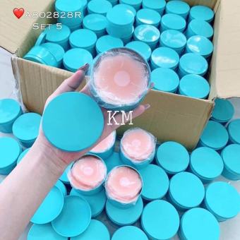 Hộp 5 đôi dán nhũ hoa tàng hình, Dán Silicon màu da  chính hãng cao cấp siêu chắc tái sử dụng được nhiều lần