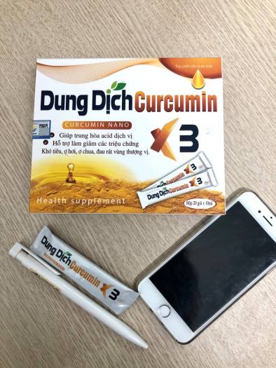 Dung Dịch Curcumin Nano X3 -hỗ trợ  giảm  viêm loét dạ dày, tá tràng, giảm triệu chứng khó tiêu, ợ hơi, ợ chua, đau rát vùng thượng vị, khối u do các gốc oxy hóa