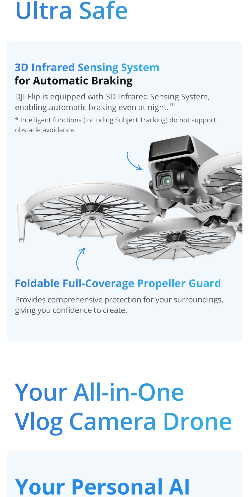 DJI Flip - Camera Drone | 6 Shooting Modes | Under 249g | AI Subject Tracking | Foldable Propeller Guard · v12