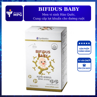 Bifidus Baby [ Hộp 30 gói x 2g]:  Bổ sung lợi khuẩn đường ruột cho bé (Men vi sinh số 1 Hàn Quốc )