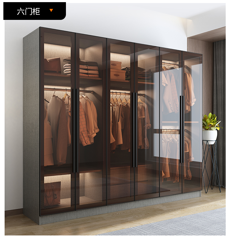 INSTALLATION Modern Glass Transparent Bedroom 6 Doors Wardrobe Cabinet 30 days to ship 30 Days Shipping Wardrobe Lazada Lazada