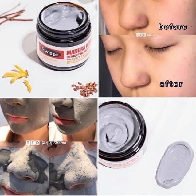 Mặt nạ mật ong đất sét Swisse Manuka Honey Detoxifying Facial Mask 70g mẫu mới nhất