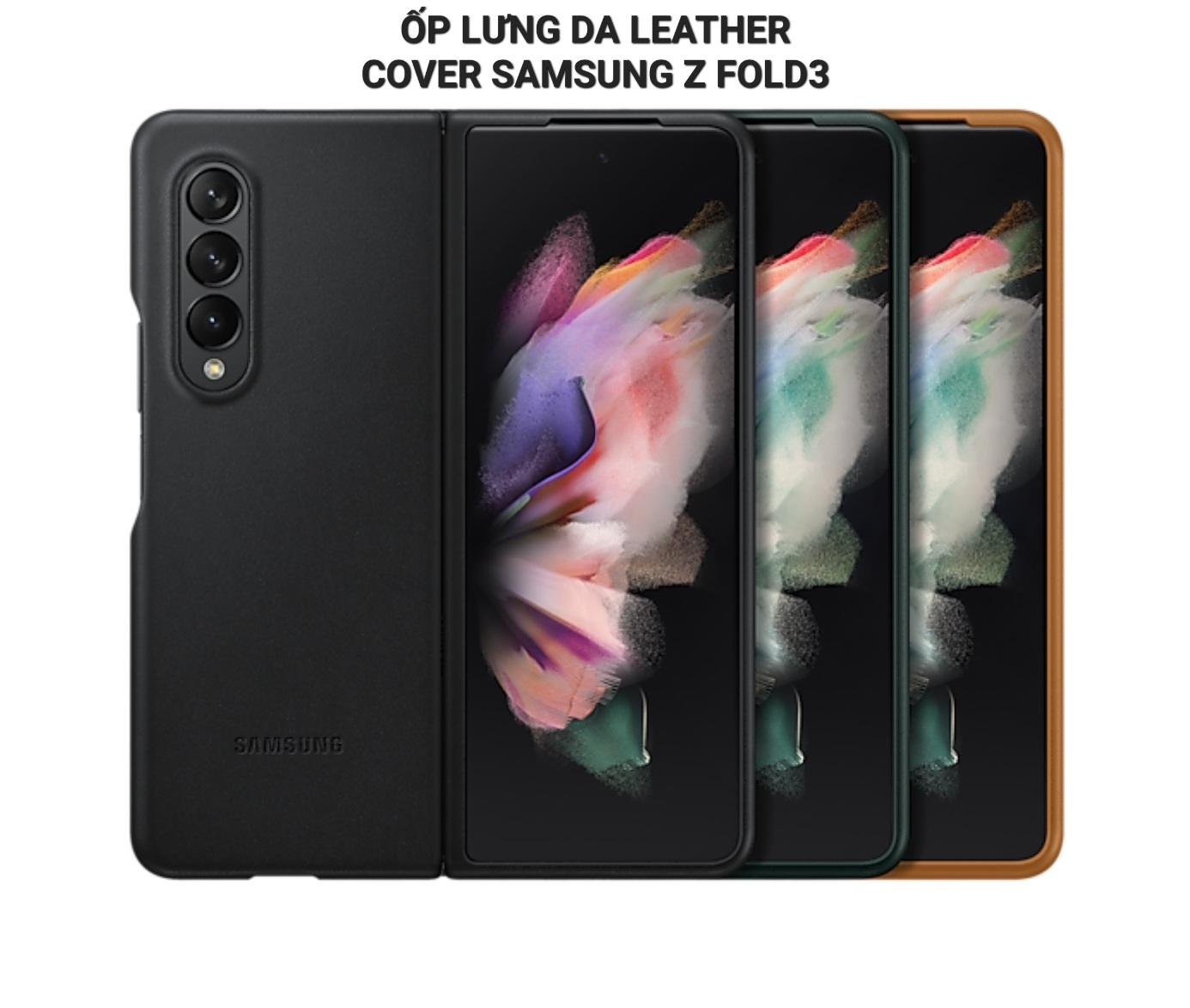 Ốp lưng da learther cover samsung galaxy z fold 3 5g - hàng chính hãng