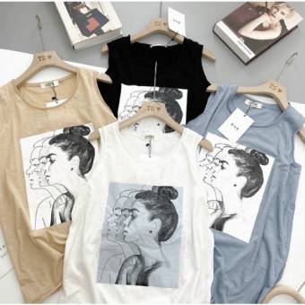 Áo ba lỗ in hình cô gái form rộng chất liệu thun cotton freesize dưới 65kg mùa hè áo tanktop sát nách bán chạy giá rẻ quần áo thời trang giá kho sỉ