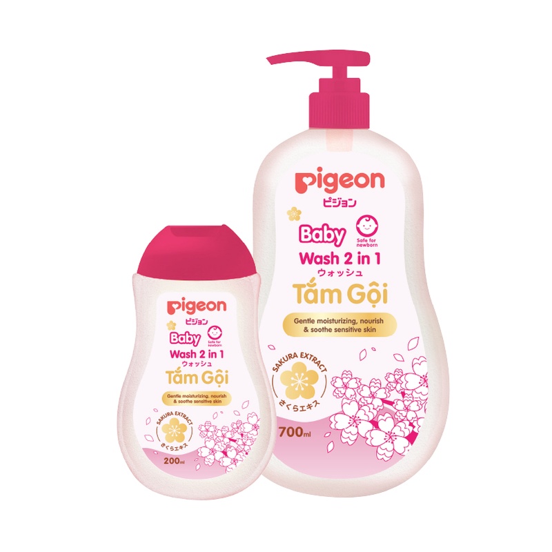 Tắm gội dịu nhẹ 2in1 sakura pigeon 200ml/ 700ml