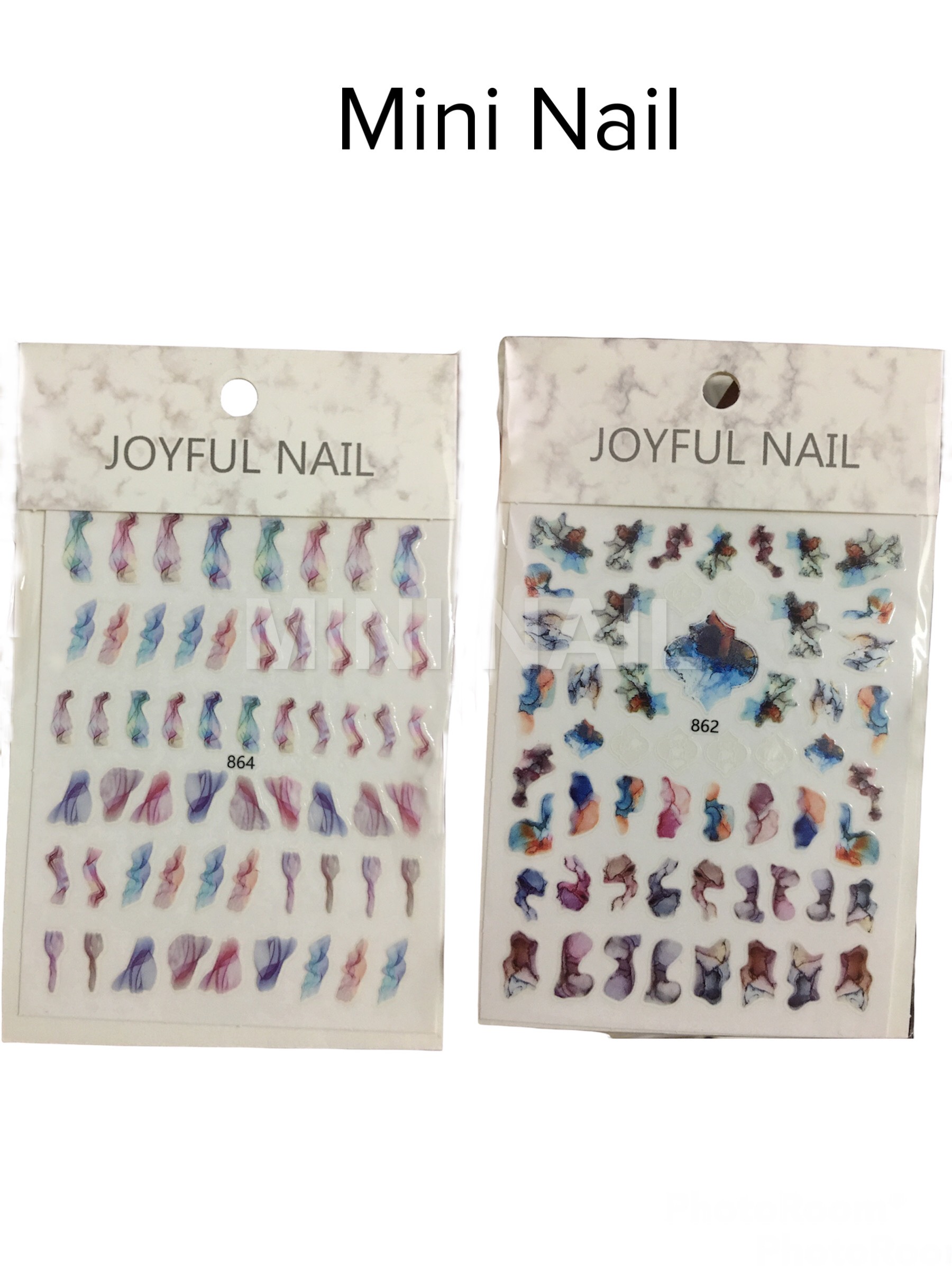Sticker nail hình loang, miếng dán móng tay loang, lụa