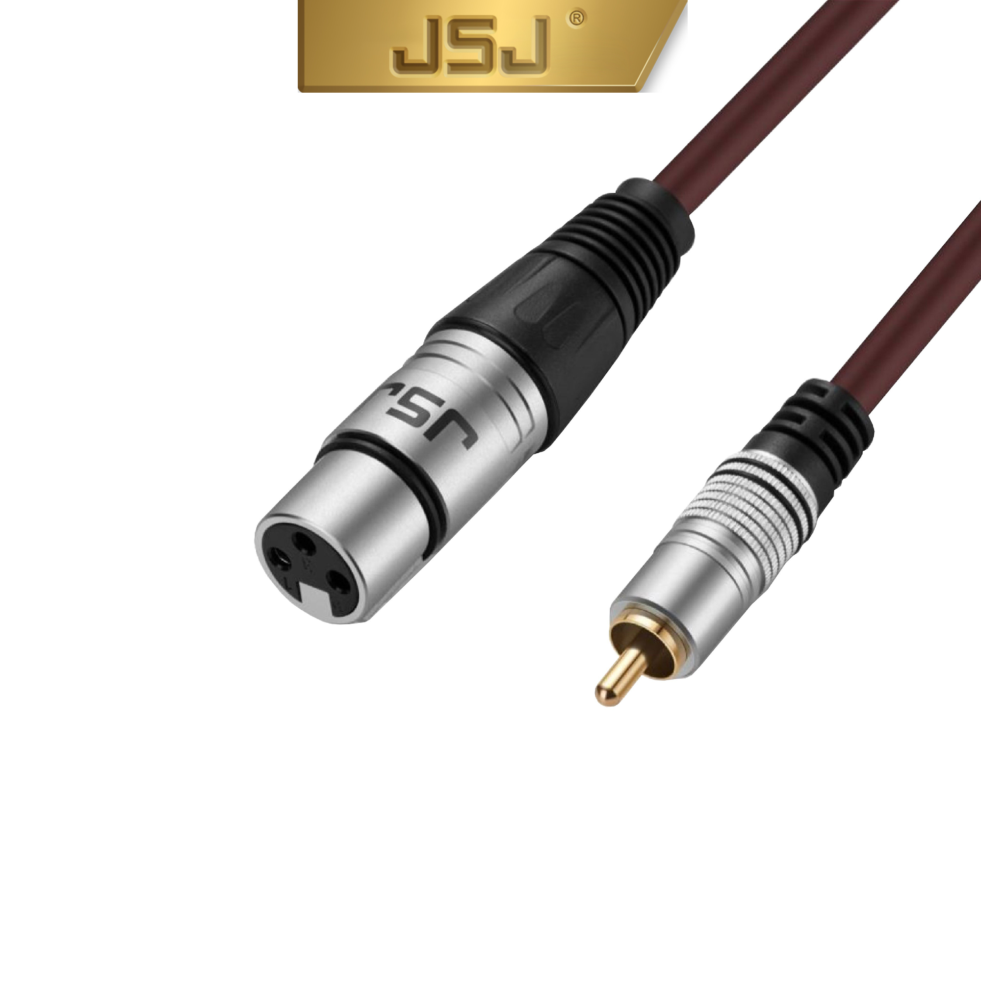 Dây canon cái ra AV JSJ 607 dài 1m lõi đồng nguyên chất đan xen được bảo vệ chắc chắn âm thanh trung thực đầu cắm mạ vàng chống mài mòn độ bền lâu hoàn hảo đến từng chi tiết truyền tín hiệu ổn định