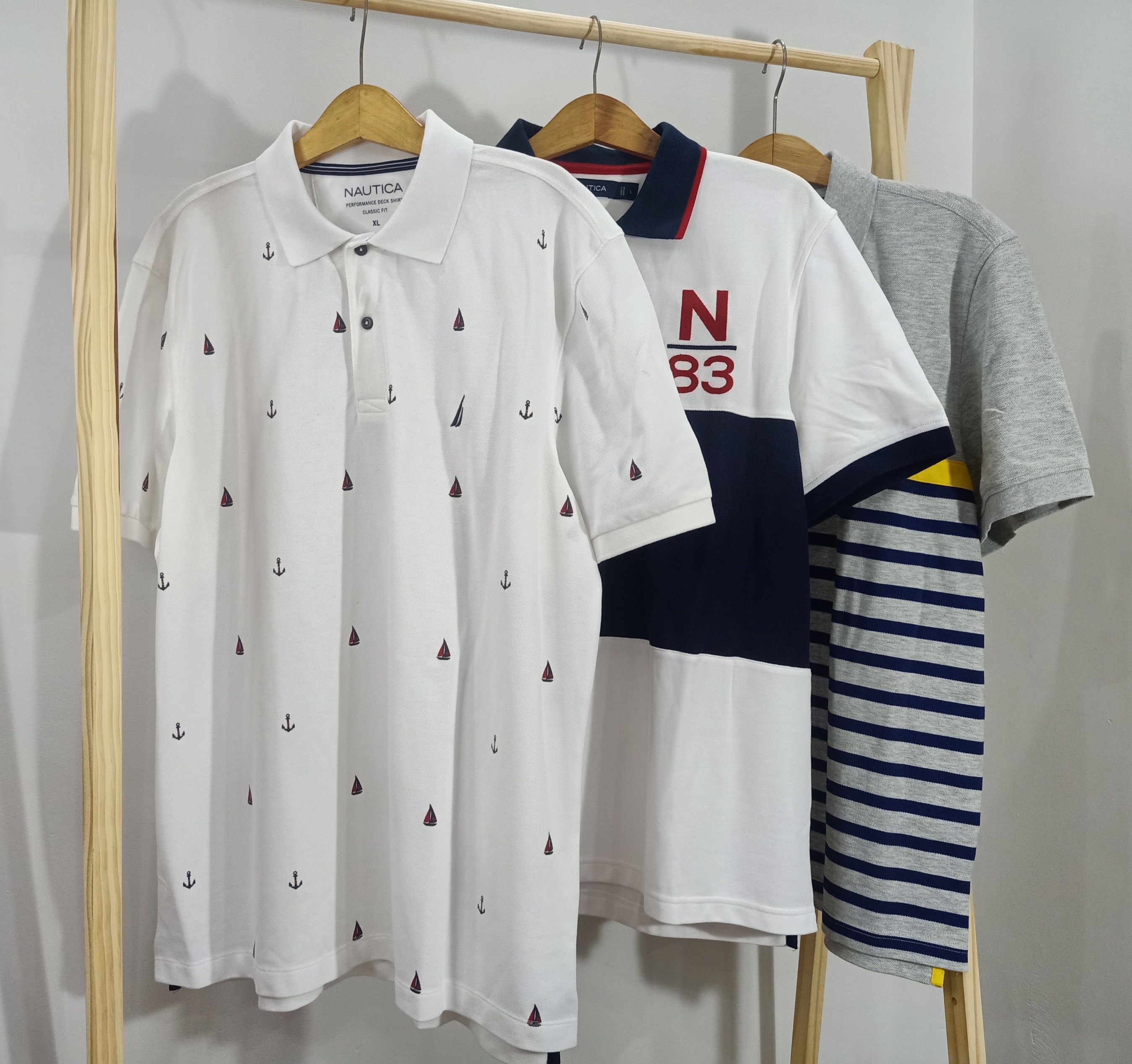 Áo thun polo nam hiệu Nautica, áo polo vải thun cotton mịn, vải cá sấu - Mã 05 Size L XL