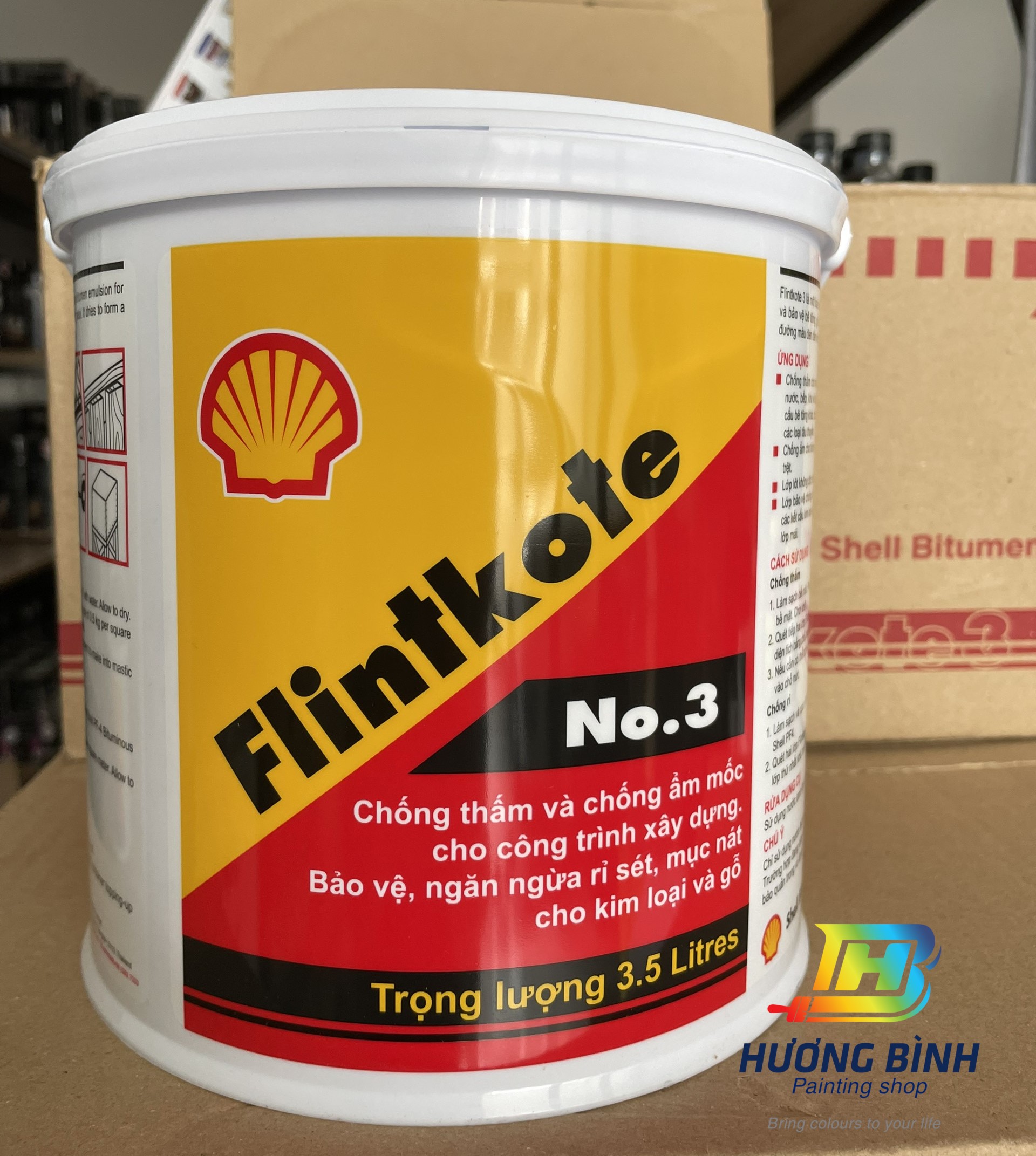 [Thùng 3,5L] Sơn chống thấm gốc Bitum Flintkote No.3 (màu đen)