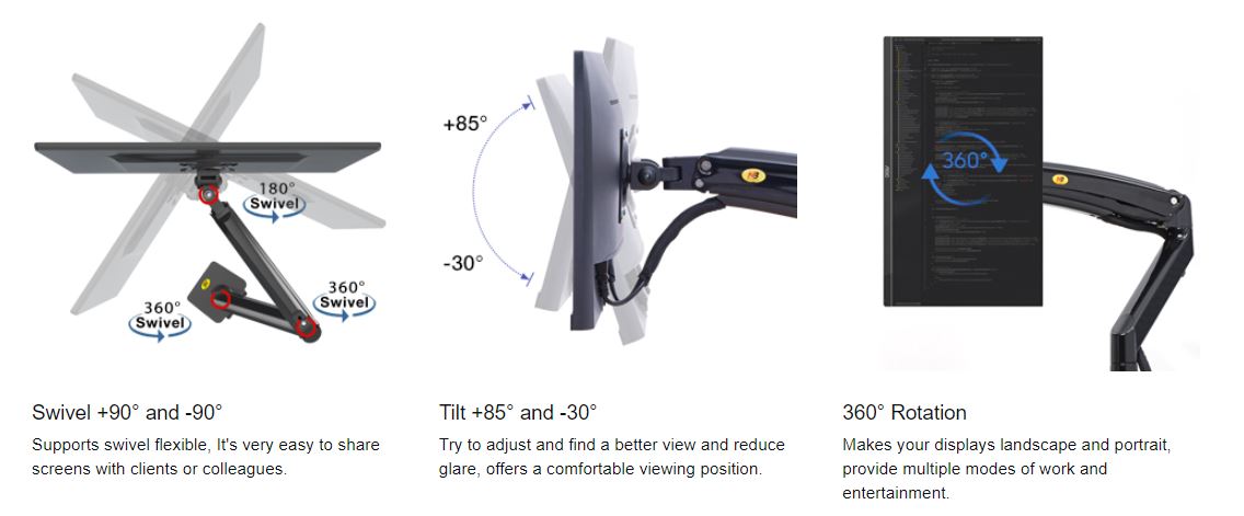 Nouveau NB F195A 3-12kg aluminium 22-32 pouces double Support d