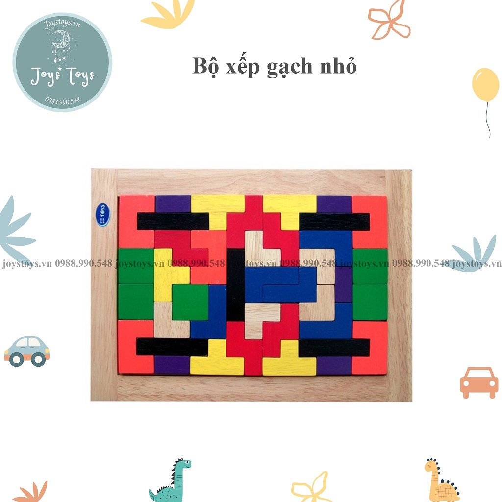 Đồ chơi gỗ Bộ xếp gạch nhỏ Winwintoys vừa học vừa chơi cho bé HCM Joystoys.vn