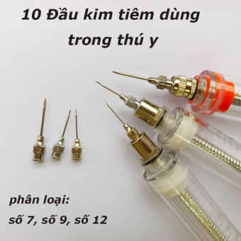 Kim tiêm thú y (size 7/9/12) kim tiêm inox chuyên dụng tiêm gia súc gia cầm 1 vỉ 10 cái
