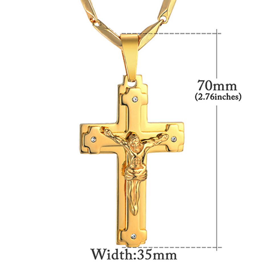 gold and silver crucifix necklace