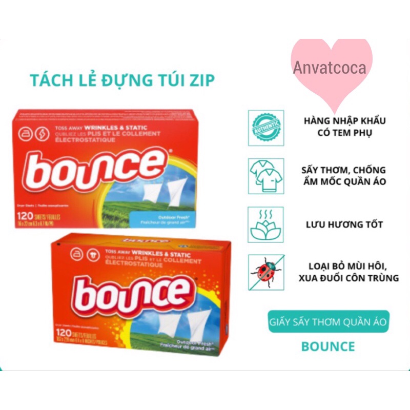 Giấy thơm quần áo bounce mỹ