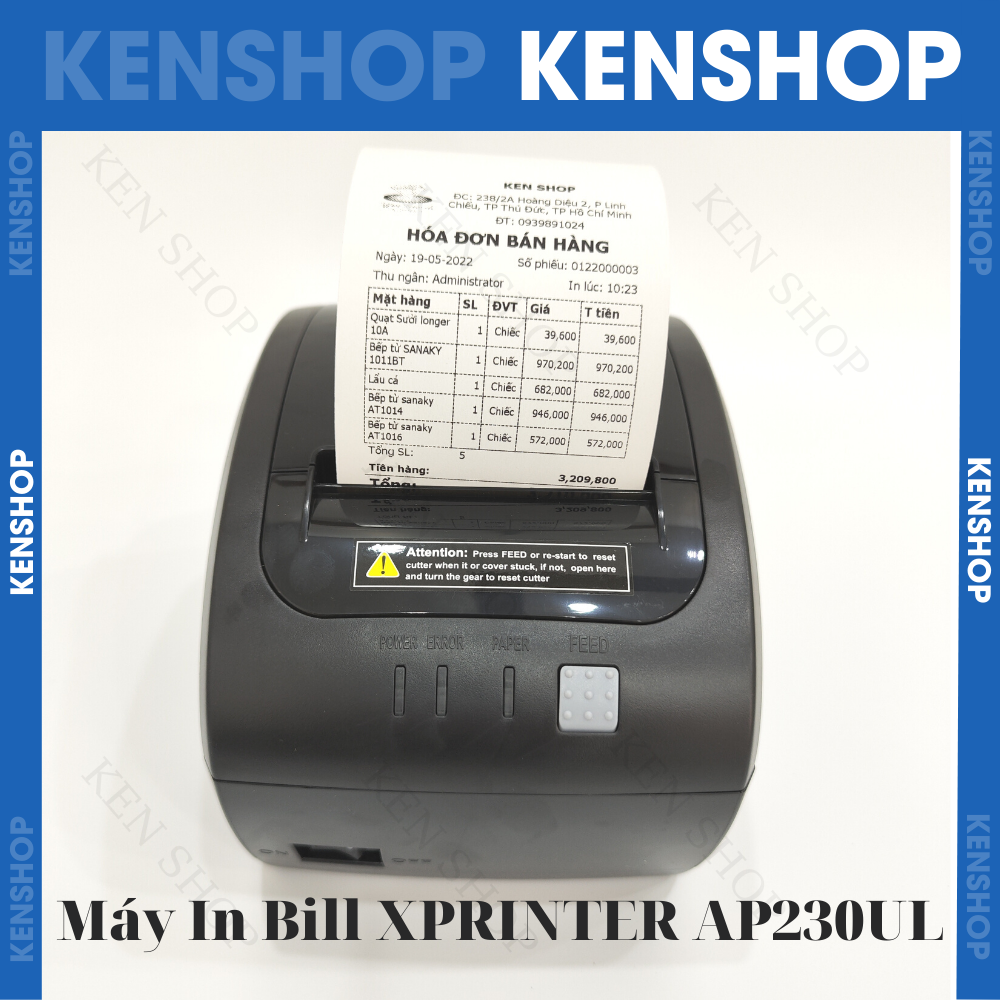 Máy in nhiệt, in hóa đơn, in bill k80 chính hãng xprinter ap230u cổng và ap230ul