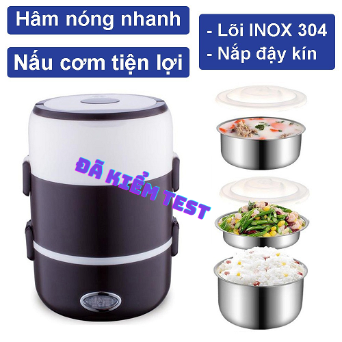 [ HÀNG XỊN ] HỢP CƠM VĂN PHÒNG HÂM NÓNG TỰ ĐỘNG H9968, CHẤT LIỆU CAO CẤP, CAMEN CƠM, hộp cơm hâm nóng 3 tầng inox 100%