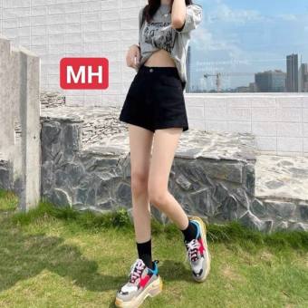 quần jean ngắn lưng cao chất vải kaki, có size