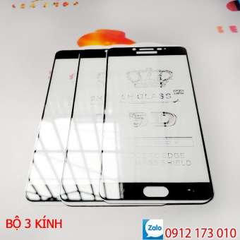 Bộ 3 Kính cường lực Samsung Galaxy C9 Pro SM-C900 full màn hình 9D [ĐEN] / Kính cường lực Samsung C9 Pro tràn màn hình - Seashop FR