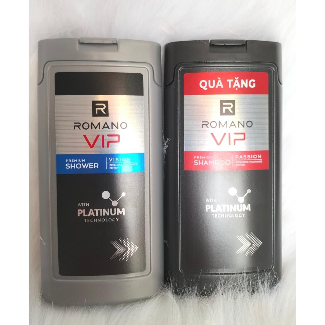 1 chai dầu gội/1 chai sữa tắm romano vip 150g
