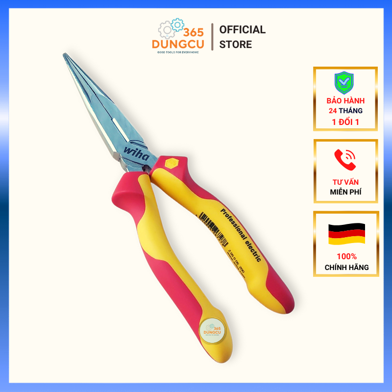 Kìm nhọn cách điện 1000v wiha 26727 germany 200mm - hàng chính hãng