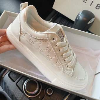 Giày thể thao nữ GC da mềm  đế độn 3 phân cực đẹp, giày nữ học sinh sinh viên đi học đế nhẹ dễ mang