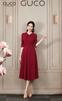 Đầm xòe dự tiệc 3787 GUCO Đỏ