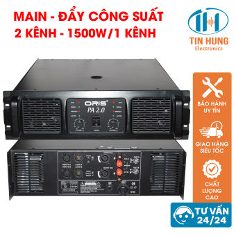 Main cục đẩy công suất lớn 2 kênh mỗi kênh 1500W ORIS PA2.0, cục đẩy main chính hãng  chất lượng cao - ORIS Professional