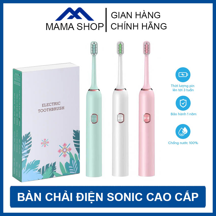 Bàn chải điện, bàn chải đánh răng tự động, bàn chải điện sonic x7 bản nâng cấp mama | tặng kèm đầu chải | chăm sóc răng miệng sạch khỏe - chế độ chăm sóc răng hiệu quả - chống nước