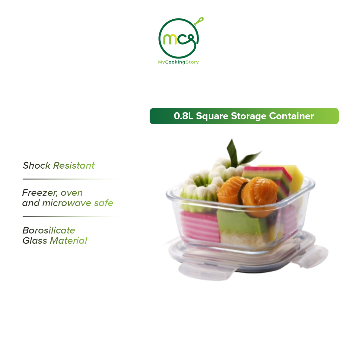 Gambar My Cooking Story   Klassique 0.8L Square Storage Container