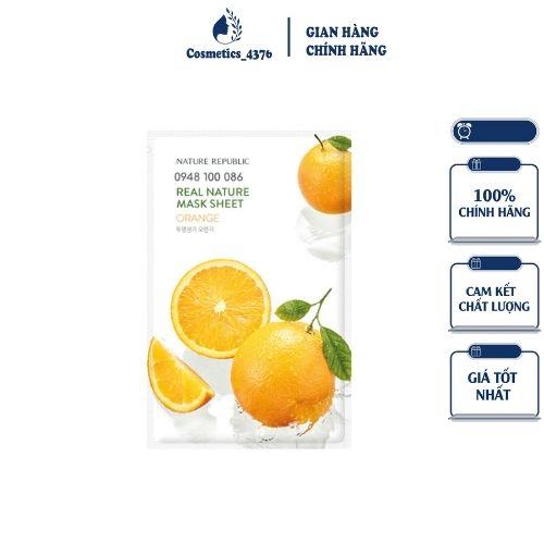 Mặt Nạ Giấy Dưỡng Trắng Da Nature Republic Real Nature Mask Sheet 23ml