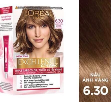 Kem Nhuộm Dưỡng Tóc Loreal Excellence Cream 172ml - Màu 6.30 Nâu Ánh Vàng