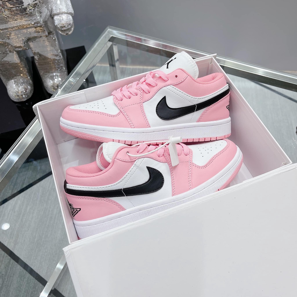 Giày thể thao Jordan 1 Low Hồng Trắng Giày sneaker JD nữ màu hồng cổ thấp cực xinh hàng mới về