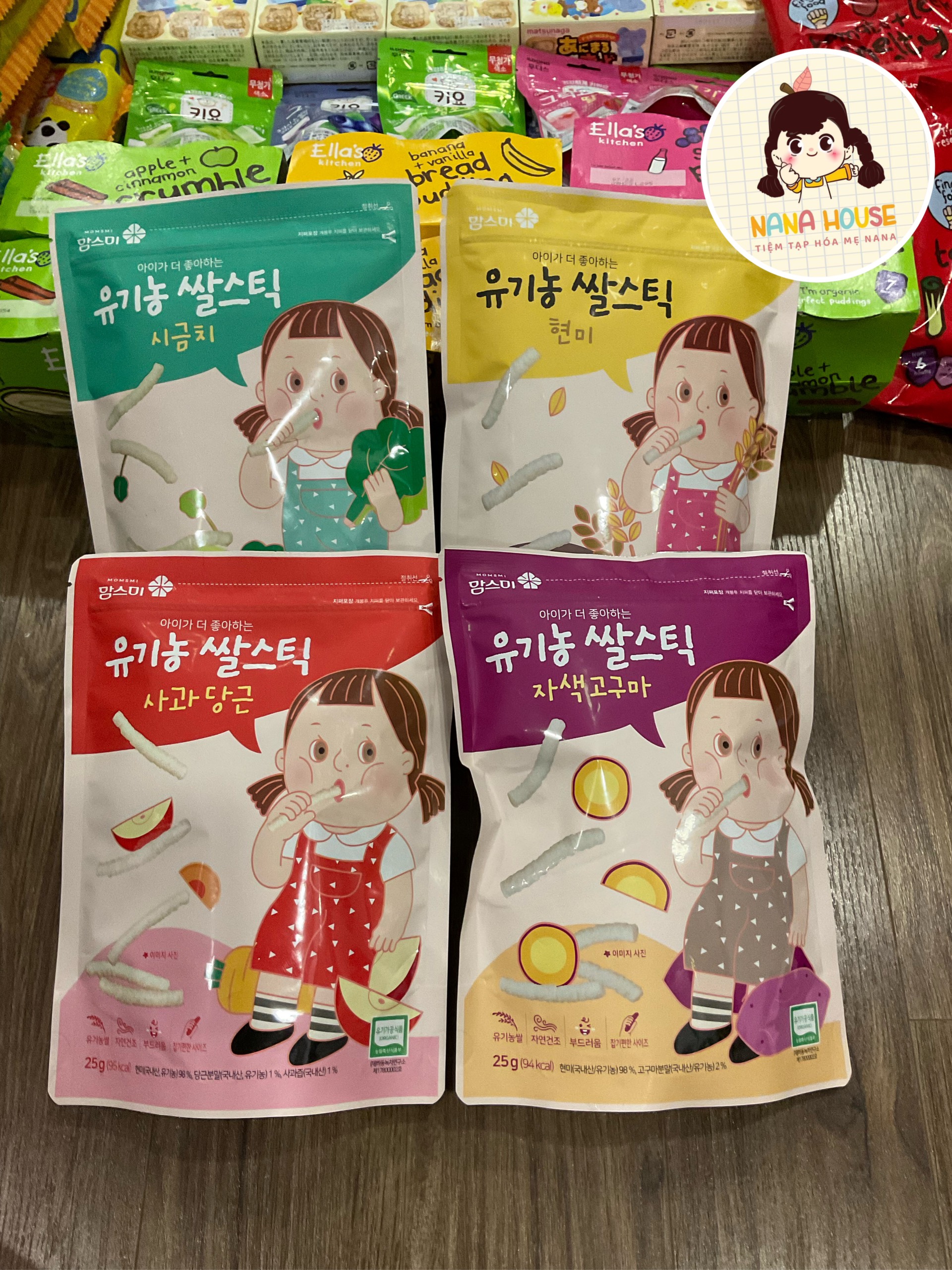 [MOMSMI] Bánh gạo ăn dặm Hữu Cơ Momsmi hàn quốc, dạng que cho bé 6m+