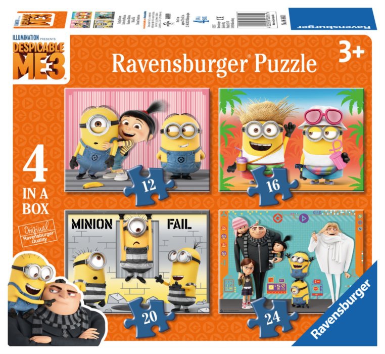 Bộ xếp hình puzzle Minions 4 bộ 12 16 20 24 Ravensburger RV068951