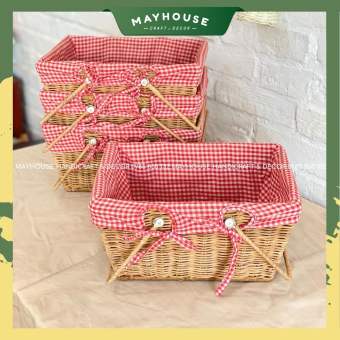 Giỏ Mây Picnic, kèm lót, Giá Rẻ, XƯỞNG MAYHOUSE, Đan Kỹ Bền, Giỏ Mây Phụ kiện Chụp ảnh Decor trang trí nhà