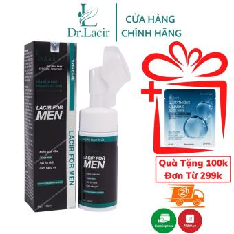 Sữa Rửa Mặt Nam LACIR FOR MEN DR.LACIR Than Hoạt Tính Có Đầu Cọ Sillicon Sạch Gấp 10 lần 150ml LM02