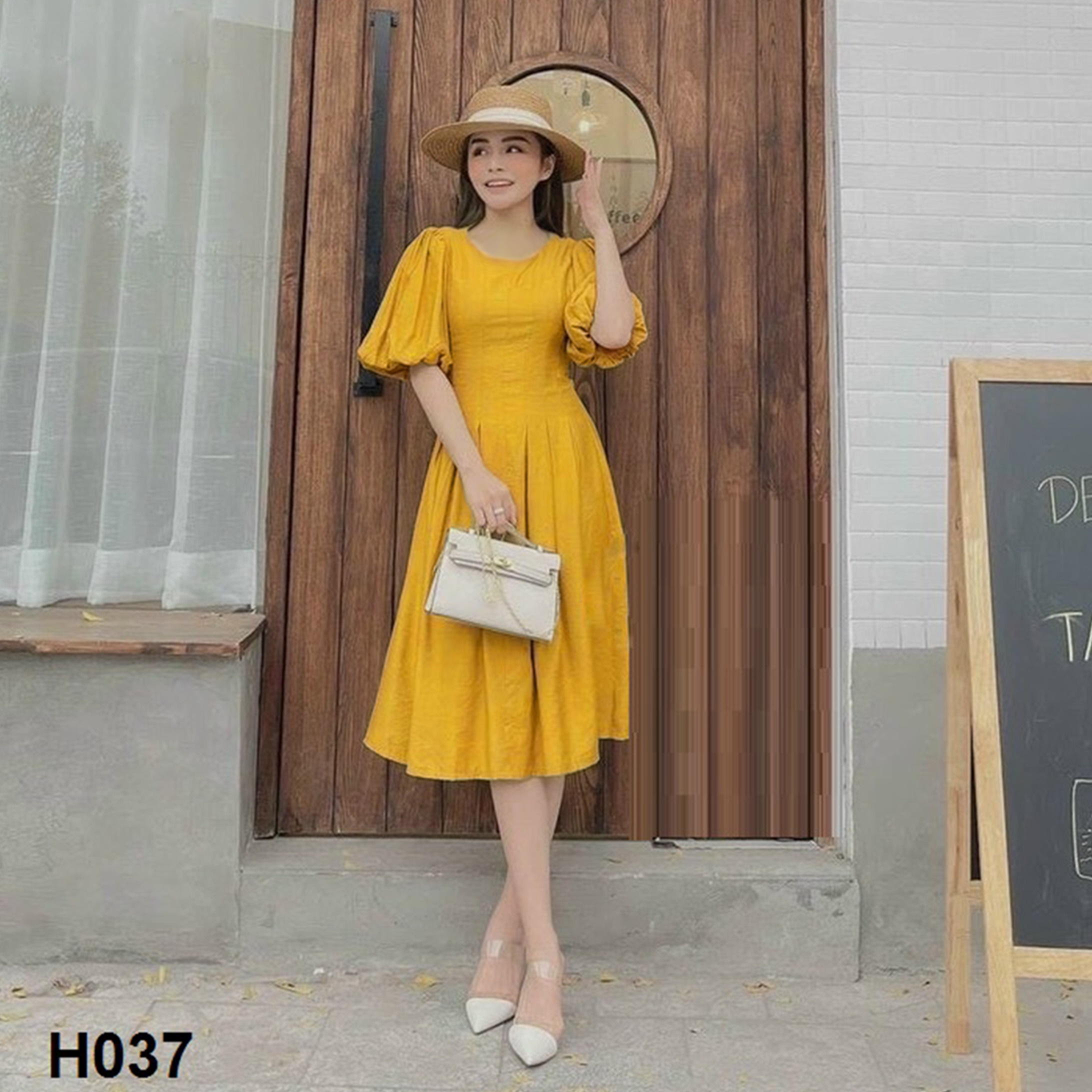 [FreeshipMAX] [HCM]Đầm Tay Phồng Cổ Tròn Tùng Xòe Duyên Dáng Punmax H037 Fullsize SMLXL