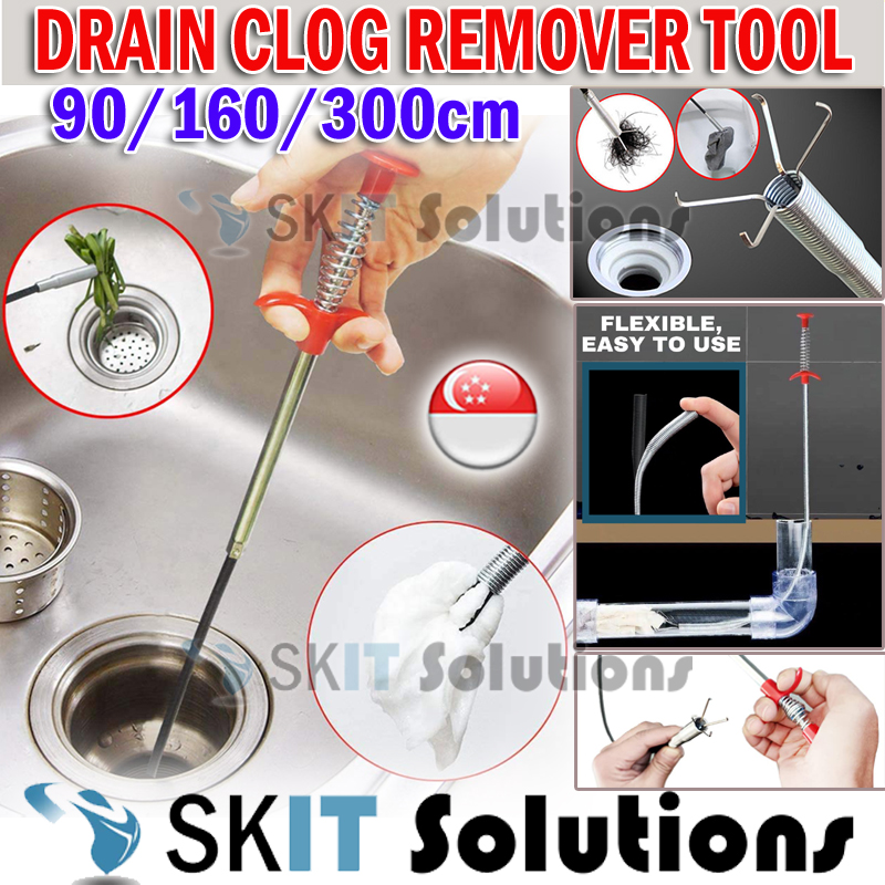 Plastic Drain Clog Cleaner Flexibility Sink Plumbing Cleaning With Hook  Bathroom Unclog Cleaning Hair Removal Stabs Tool