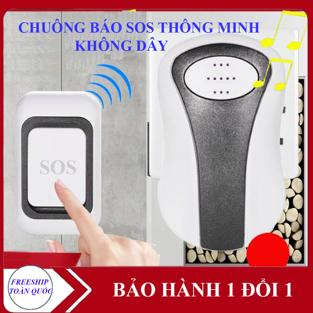 Chuông Báo Dành Cho Người Già, Chuông Báo Không Dây, Chuông Báo Dành Cho Bệnh Nhân, Thiết kế nhỏ gọn, thông minh, dễ lắp đặt và sử dụng. BẢO HÀNH 1 ĐỔI 1