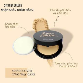 Phấn nền siêu mịn kiềm dầu,che khuyết điểm Sivanna Colors Super Cover HF201
