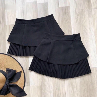 Chân Váy Tầng Xếp Ly, Chân Váy Ngắn Dập Ly, Quần Váy 2 Tầng Xếp Ly