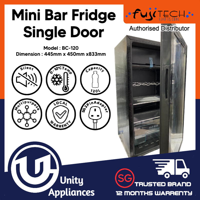 glass door small bar fridge