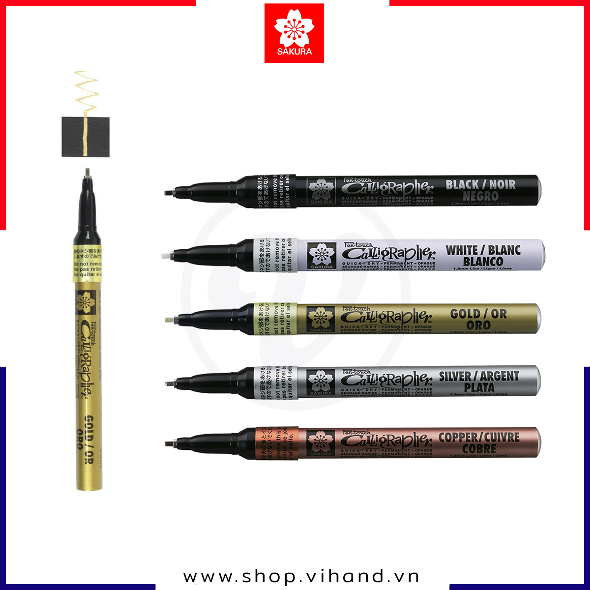 Bút sơn dầu viết nét thư pháp Sakura PenTouch Calligrapher Fine Point - Ngòi 0.6mm ~ 1.8mm